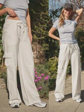 Lottie Mineral Wash Wide Leg Cotton Pants | Women's Athleisurewear | Summer New